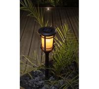 Lanterne solaire effet flamme naturelle - GALIX - 33 LED vacillantes - ABS thermoformé - 64/53 x 13,4 cm