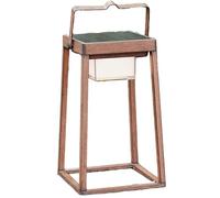 Lanterne solaire en aluminium revêtement effet bois LED blanc chaud VERONA H30cm