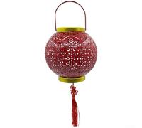 Lanterne solaire en fer forgé à suspendre pour extérieur, décoration de jardin, cour, projecteur de lumière pour célébrations (énergie solaire)