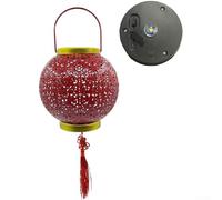 Lanterne solaire en fer forgé à suspendre pour extérieur, décoration de jardin, cour, projecteur de lumière pour célébrations (avec port USB)