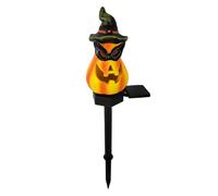 Lanterne solaire en forme de citrouille pour décoration d'Halloween ou d'extérieur - Chapeau citrouille pour jardin, pelouse, cour - Décorations d'Halloween (B)