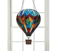 Lanterne Solaire en Forme de Montgolfière | Lumière de Chemin Flamme Vacillante | Lanterne Montgolfière Étanche Suspendable Décor pour Jardin Terrasse Véranda Fêtes Anniversaire Noël Halloween