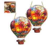 Lanterne solaire en forme de montgolfière pour jardin, lanternes en acrylique à effet flamme pour capturer le solein, pour accrocher à la fenêtre extérieure, lanternes solaires pour ornements de