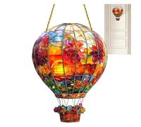 Lanterne solaire en forme de montgolfière pour jardin, lanternes en acrylique à effet flamme pour capturer le solein, pour accrocher à la fenêtre extérieure, lanternes solaires pour ornements de