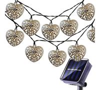 Lanterne solaire en métal, boule de guirlande lumineuse extérieure en métal 20LED, décoration orientale blanche chaude, chambre à coucher, mariage, jardin, vacances