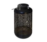 Lanterne solaire en métal coloris noir - L. 12 x l. 12 x H. 25,5 cm -PEGANE- Noir G