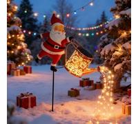 Lanterne Solaire Exterieur Arrosoir Decoration Noel Avec Support PèRe NoëL - éTanche Led Lampes Solaires Exterieures Jardin, Deco Noel Lampes Led Pour Deco Noel, Chemin, Cour Et Terrasse (blanc chaud)