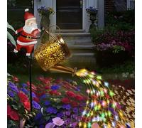 Lanterne Solaire Exterieur Arrosoir Decoration Noel Avec Support PèRe NoëL, Led Lanterne Solaire Décorative Pour Jardin, ÉTanche Lampes Solaires Exterieures, Pour Deco Noel, Chemin, Cour Et Terrasse