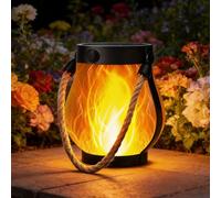 Lanterne Solaire Extérieur avec Effet Flamme Réaliste