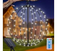 Lanterne Solaire Exterieur Jardin à Suspendre, JIMACRO 30cm Grande Guirlande Lumineuse à LED Métal Lampe Solaire Exterieur Decorative 120 LEDs Étanche Lumière Décorative de Noël
