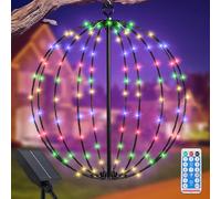 Lanterne Solaire Exterieur Jardin à Suspendre, JIMACRO 30cm Grande Guirlande Lumineuse à LED Métal Lampe Solaire Exterieur Decorative 120 LEDs Étanche Lumière Décorative de Noël