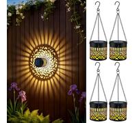 Lanterne Solaire Exterieur Jardin, IP65 Étanche Lampe Solaire Exterieur Decorative avec Chaîne，Éclairage et Recharge Automatiques pour Terrasse, Balcon, Camping,Jardin (Lot de 4)