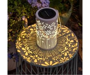 Lanterne Solaire Extérieur, Lampe Solaire Exterieur étanche en Métal, Décoration de Jardin Lanterne Solaire Décorative (Daisy lanternes solaires)