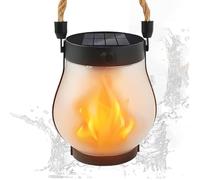 Lanterne Solaire Exterieur,Lanternes Solaires Vintage,Blanc Chaud,Ultra Lumineuses,pour L'extérieur,Design Rétro,Lanterne D'extérieur éTanche avec Aspect Flamme pour Jardin et Camping (1pc)