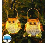 Lanterne Solaire Exterieur LED Lot de 2 Lumière Suspendue de Jardin Étanche IP44 Hibou Lumières Solaires Décoration Extérieure Solaires Paysage Eclairage pour Passage Pelouse Étapes Terrasses Patio