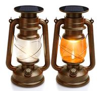 Lanterne Solaire Extérieure, 2 Pièces Lampe Tempete Solaire, Lanterne Solaire Jardin, Lampe Tempete Led, Deux Modes D'éclairage,Lanterne Decorative étanches pour le Porche,Terrasse,Cour,Jardin,Camping