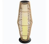 Lanterne solaire extérieure - lampadaire led extérieur - Outsunny - capteur de lumière - résine tressée - 26x26x68cm - sable