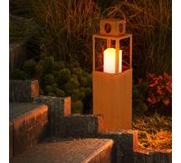Lanterne solaire pour l'extérieur Lampe solaire décorative à LED Lanternes solaires de jardin pour l'extérieur, effet feu, suspension, bougie LED 1200K, LxlxH 13x13x50 cm