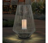 Lanterne Solaire Extérieure Moderne Grande lanterne solaire pour décoration extérieure lanterne avec bougie LED, avec effet de lumière scintillante, 1x batterie LED, H 51 cm