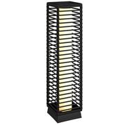 Outsunny Lanterne Solaire Extérieure en résine tressée lampadaire sans fil rechargeable avec capteur de lumière, lampadaire LED extérieur, pour jardin patio terrasse, noir