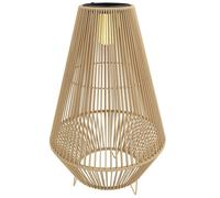 Outsunny Lanterne Solaire Extérieure en résine tressée lampadaire sans fil rechargeable avec capteur de lumière, lampadaire LED extérieur, pour jardin patio terrasse, jaune