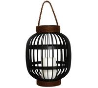 Lanterne solaire décorative FIDJY Noir Acier H30cm Noir G