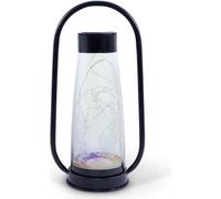 Lanterne solaire - GARDEN ID Noir - Ø18 H34 cm - Batterie AAA - Autonomie 6-8h - Poignée pratique.