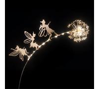 Lanterne solaire Garden Mile Silhouette de fleur bronze multicolore LED blanche 27 cm décorative Damasque étanche en métal (piquet de fée pissenlit)