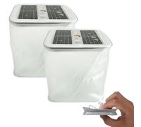 Lanterne solaire gonflable 2 pièces, lanterne de camping solaire étanche avec LED et poignée, portable, pliable, alimentée pour le camping, la randonnée, les voyages, la randonnée ; 1
