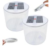 Lanterne solaire gonflable, lanterne de camping solaire imperméable de 2pcs avec LED blancs, lampe solaire pliable portable avec poignée pour le camping, la randonnée, les voyages, le randonnée, la f