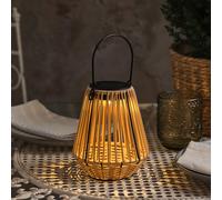 Lanterne Solaire Hygge Effet Rotin Tressé