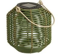 Lanterne solaire imitation rotin vert Ø15cm - CARMEN Vert