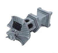 Lanterne solaire japonaise style pagode : décoration de jardin en résine robuste avec lumière LED blanc chaud pour décoration de patio cour 16,3 x 32,6 cm (lumières mascotte)