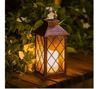 Lanterne solaire - KCVV - LED vacillante - Marron - Énergie solaire - Jardin extérieur