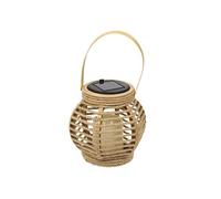 Lanterne solaire led effet bougie, en polypropylène beige avec anse (H15 cm) - - ALTOBUY Beige G