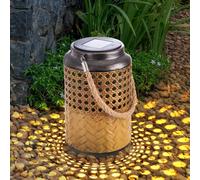 Lanterne solaire lumineuse extérieure, lanterne solaire décorative boho d'extérieur, lanterne solaire pour jardin extérieur, suspendue, LED, DxH 12x16cm