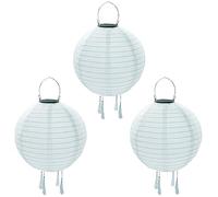 Lanterne solaire LED résistante aux intempéries, 30 cm, extérieur, jardin, mariage, Halloween (blanc) [Classe, Lanterne solaire LED étanche en nylon, Lot de 3]