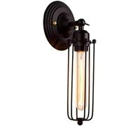 Lanterne Solaire lumières extérieures éclairage Mural Tube Industriel à Angle réglable Filtre métal Lampe Murale Cage en V-Intage Approche l'éclairage intérieur rétro avec barreau Couloir de café