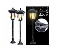 Lanterne solaire - LUNARTEC - 24 LED - Effet flamme - Noir - Utilisation extérieure