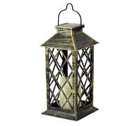 Lanterne Solaire - Matériau PP, 10.5x10.5x27cm | IP44 étanche Lanterne Solaire Bougie avec 1 LED Jaune | Panneau Polysilicium 2V 80mA | Batterie Rechargeable 1.2V 300mAh | Suspension Jardin Extérieur