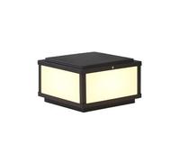 Lanterne solaire moderne noire pour extérieur, terrasse, jardin et allée, design simple et durable pour l'électricité municipale et les petits espaces