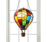 Lanterne Solaire Montgolfière Avec Flamme - Lumière de Chemin Flamme Vacillante,Lanterne Montgolfière Suspendable Pour Noël Anniversaire Halloween Jardin Terrasse Extérieur