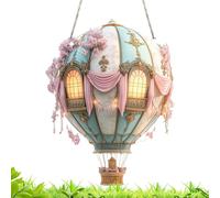 Lanterne Solaire Montgolfière | Lampe Montgolfière | Modèle 2D En Acrylique Décoration Fenêtre Pendentif Pour Cour Porche Jardin Allée Amis Maison De Campagne Patio Camping Rassemblements