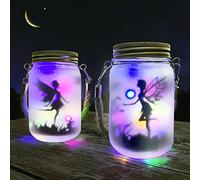 Lanterne Solaire, Mostof IP44 Étanche Extérieur Mason Jar Solaire Lampe pour Patio Pelouse Fête Les lumières Jardin Décoration (Coloré)