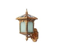 Lanterne Solaire Murale Pagode, Applique Extérieure Avec Cadre En Alumimoulé Sous Pression Et Verre Dépoli, Télécommande, 3 Modes de Couleur, Lampe Étanche Ip54 Pour Entrée, Patio, Portail de Jardin (