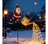 Lanterne solaire Père Noël - Lanterne solaire pour décoration de jardin - 87 cm de haut - Décoration de Noël avec LED - Étanche IP65 - Charge automatique - Décoration pour l'extérieur (A)