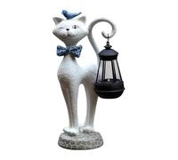 Lanterne solaire pour chat - Solars Lights Outdoor Garden | Figurine de chat en résine imperméable | Statue de jardin de chats | Ornements de lanterne en résine pour la cour, le porche, le patio, le