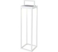 Lanterne sans fil solaire rechargeable en aluminium blanche à poser ou à fixer au mur LED blanc chaud dimmable BIG HYDRA H52,5cm