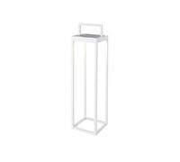 Lanterne sans fil solaire rechargeable en aluminium blanche à poser ou à fixer au mur LED blanc chaud dimmable BIG HYDRA H52,5cm