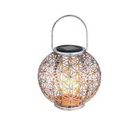 Lanterne solaire sphérique avec découpes décoratives argentées Ø 20 cm